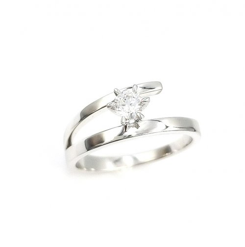  SOLITAIRE WHITE GOLD RING 14CT WITH ZIRCON